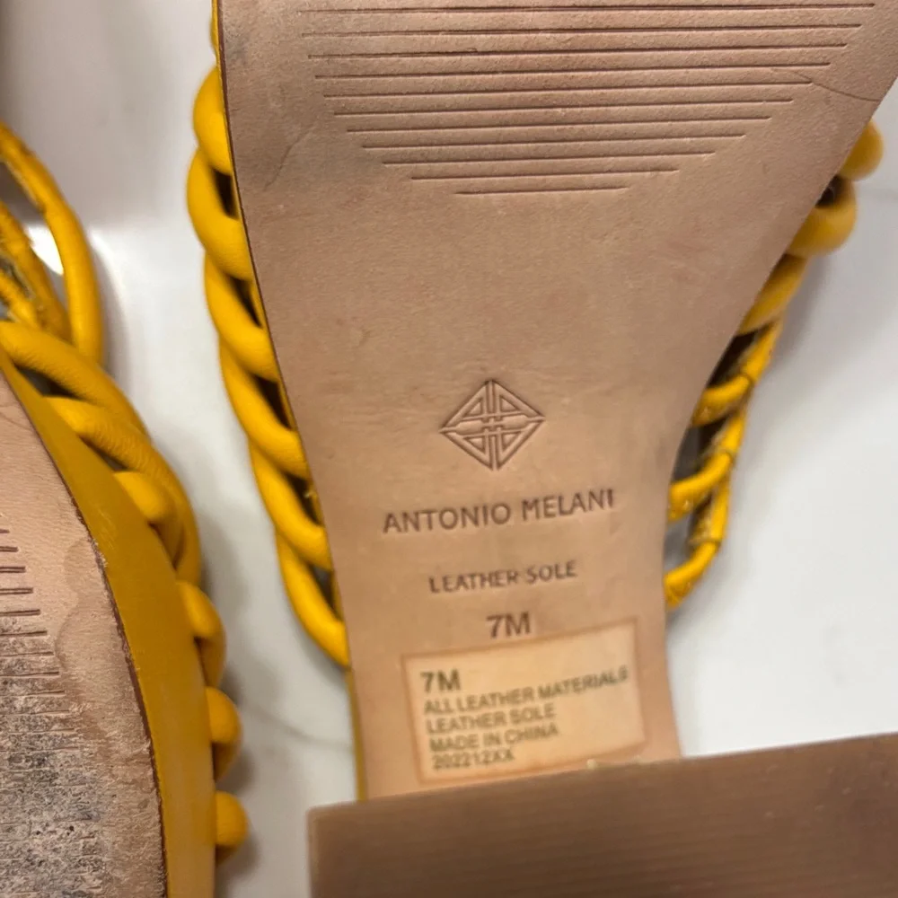 ANTONIO MELANI Yellow Multi-Strap Platform Mules